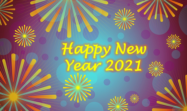 Kolorowa tapeta szczęśliwego nowego roku 2021